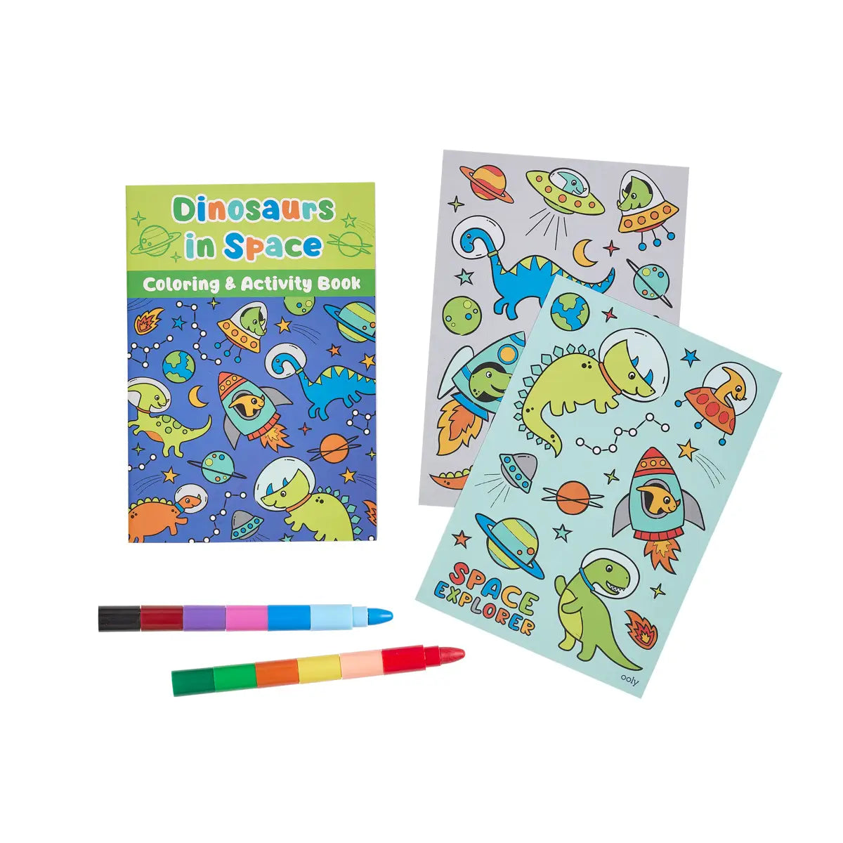 Mini Traveler Coloring + Activity Kit - Dinosaurs in Space