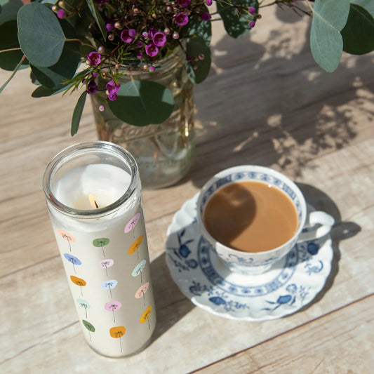 Citronella & Sweet Lavender Cathedral Candle: Dotted Palms