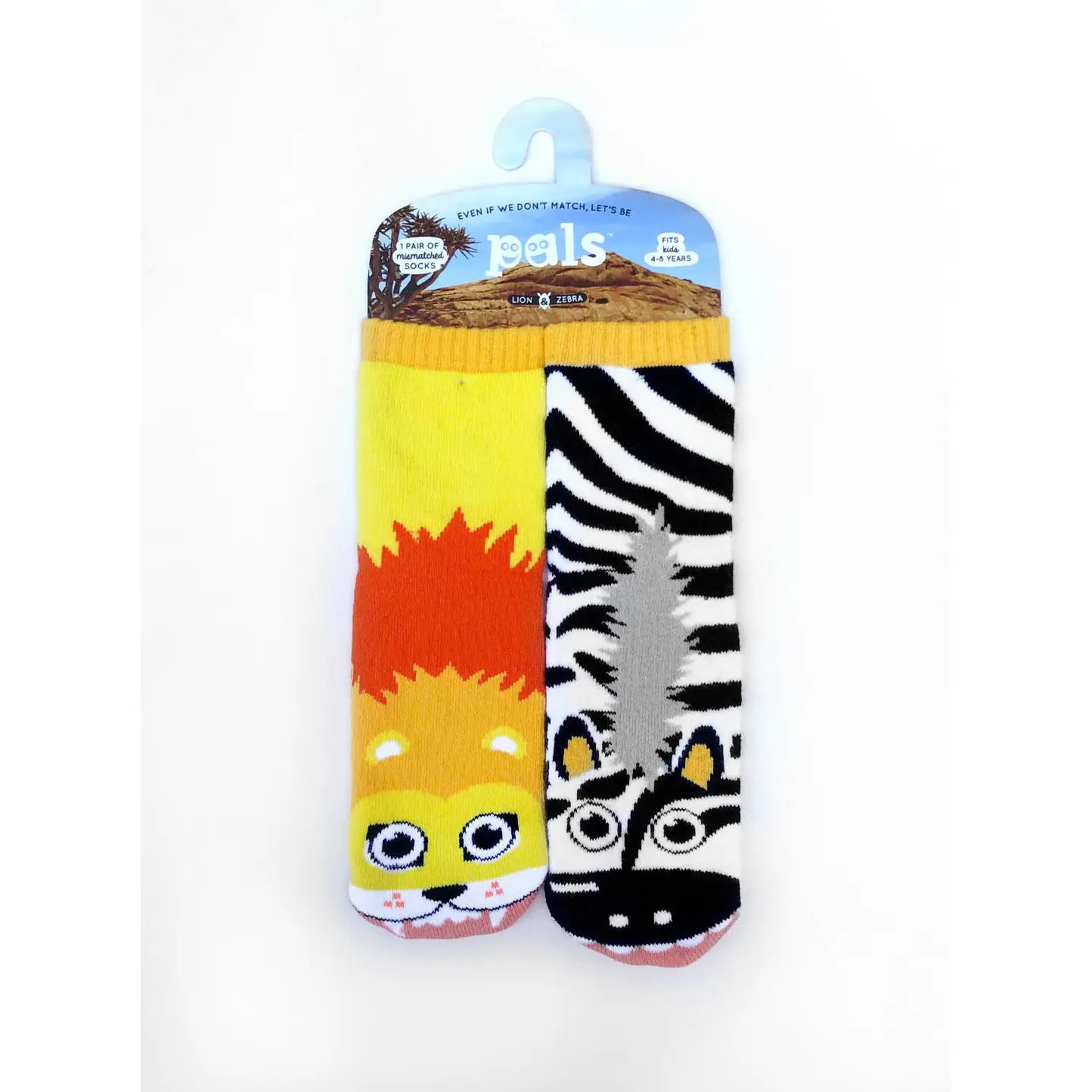 Lion & Zebra | Kids Socks | Collectible Mismatched Socks