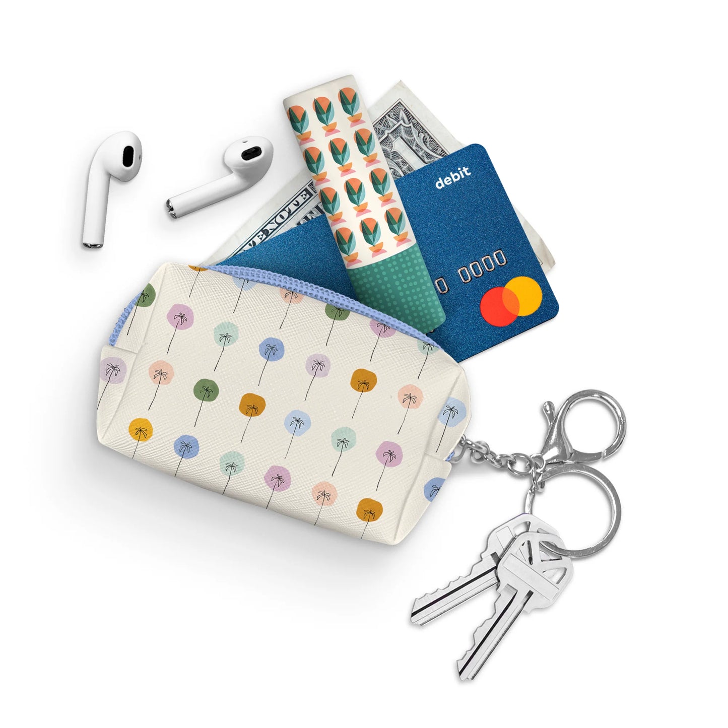 Dotted Palms Key Chain Pouch