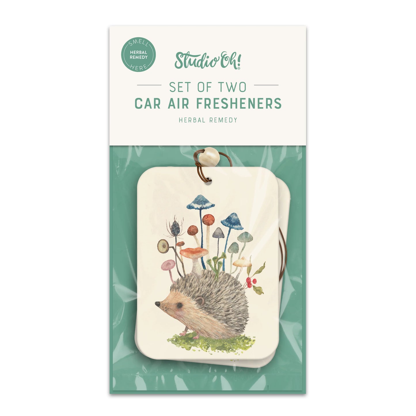 Car Air Fresheners - Hedgehog with Mushrooms