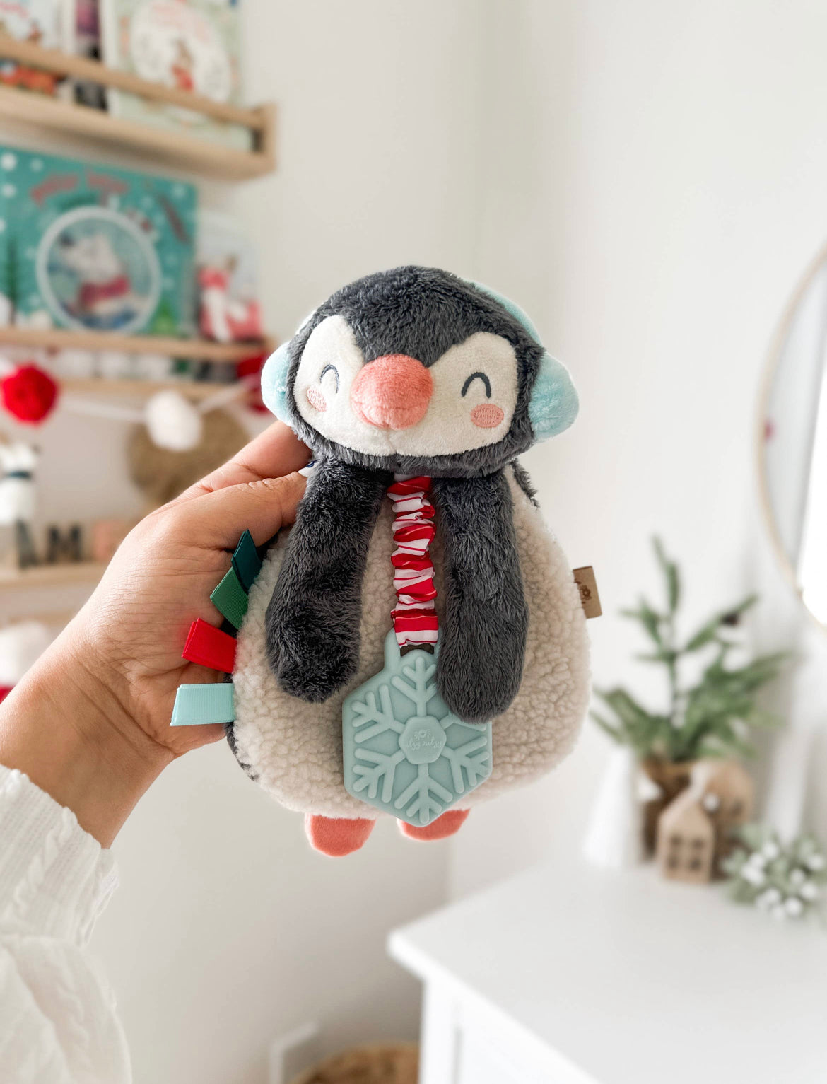 Holiday Penguin Itzy Lovey™ Plush + Teether Toy