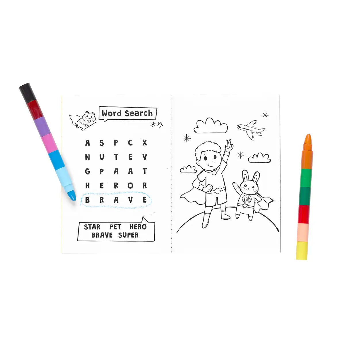 Mini Traveler Coloring + Activity Kit - Superkids & Pets
