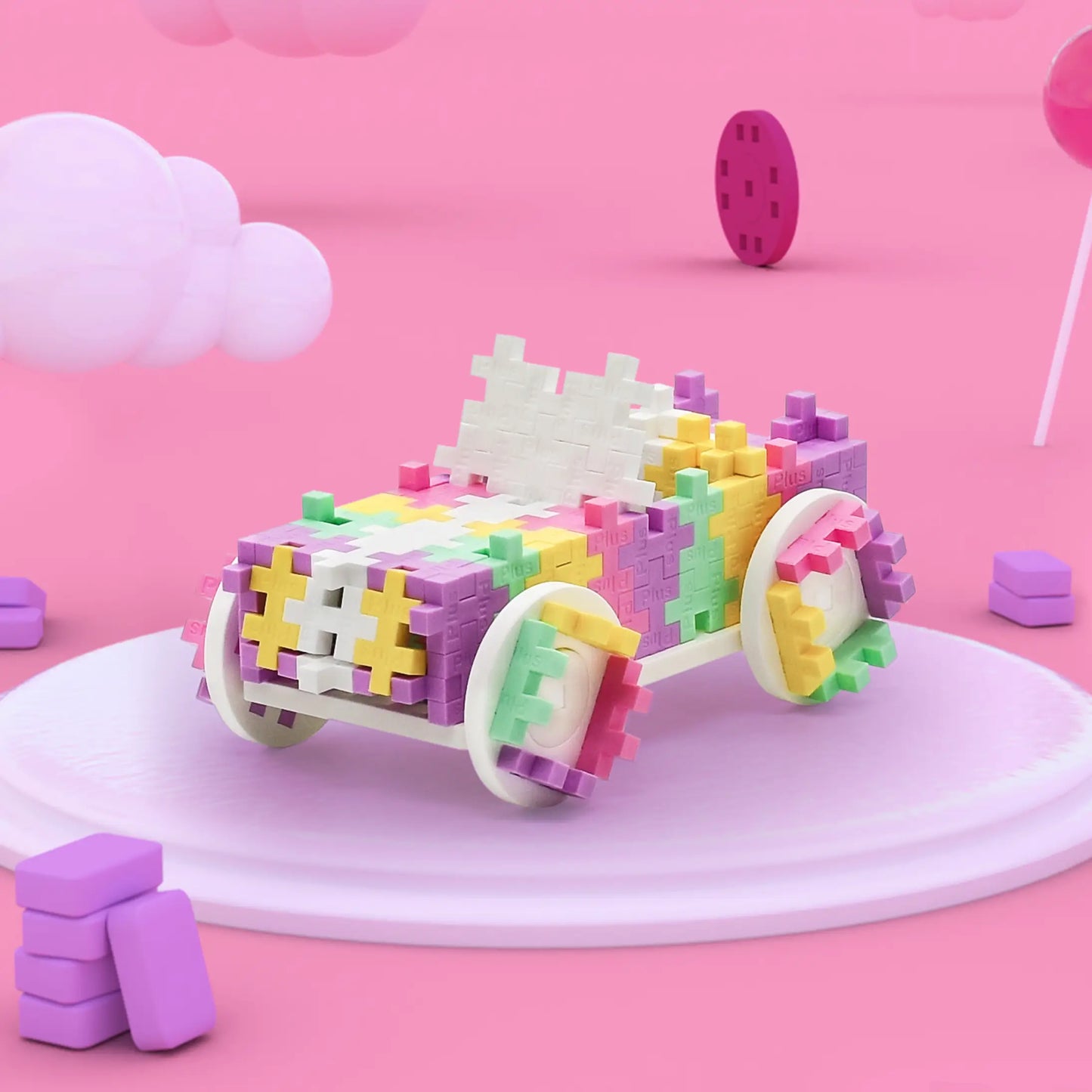 Plus Plus Tube 200 pc - Color Cars - Candy