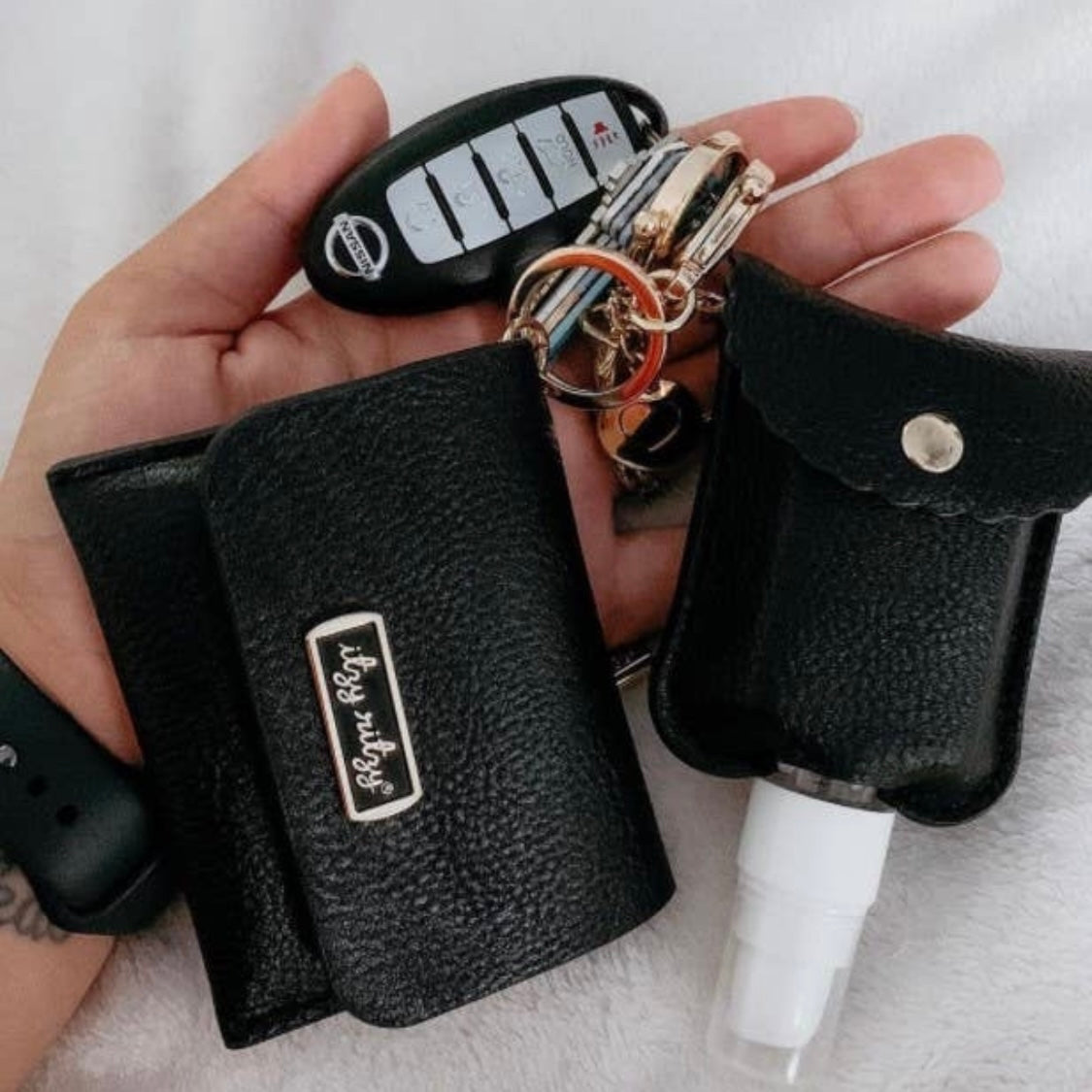 Black Cute 'n Clean™ Hand Sanitizer Charm Keychain