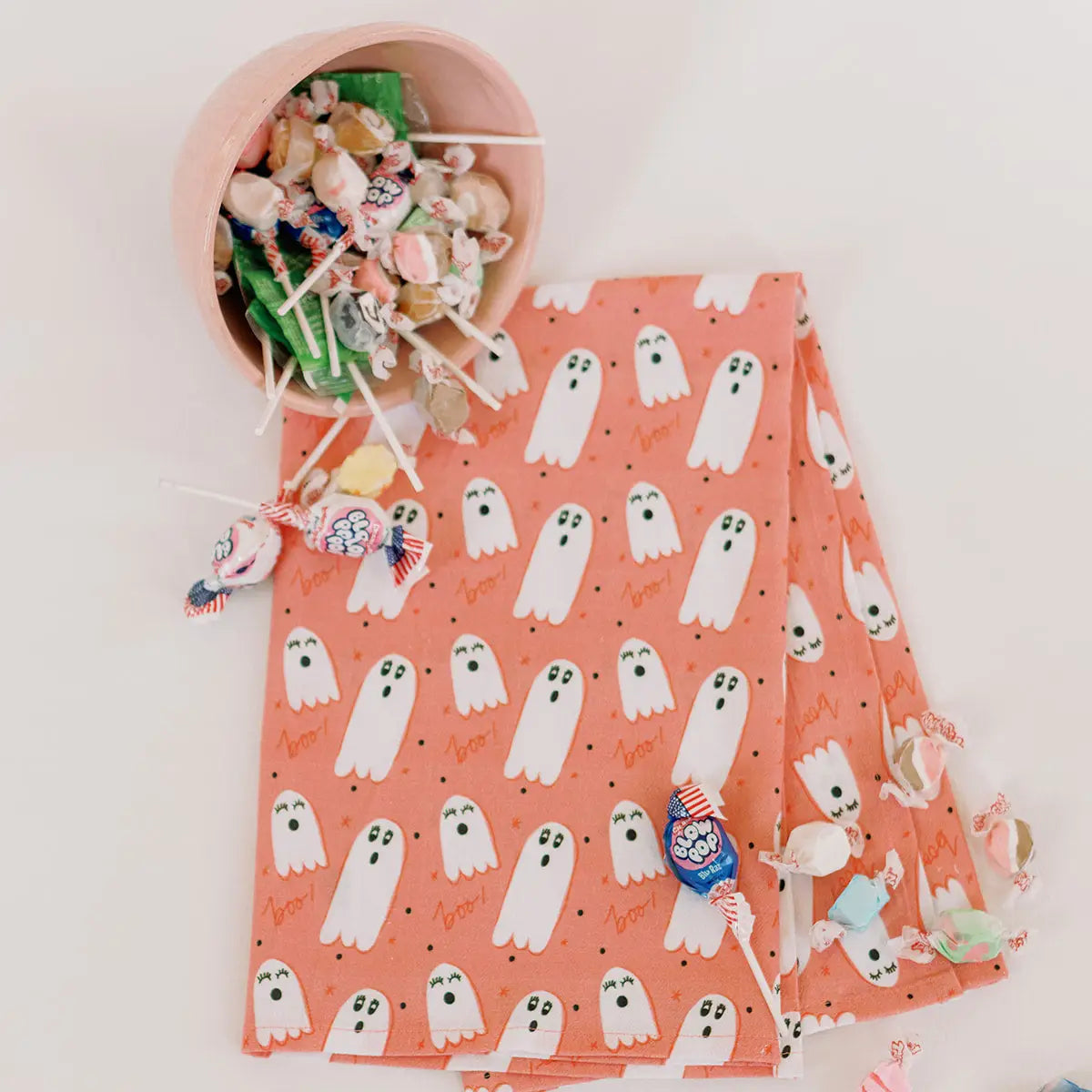 Full Pattern Ghost Flour Sack Towel | Halloween Decor