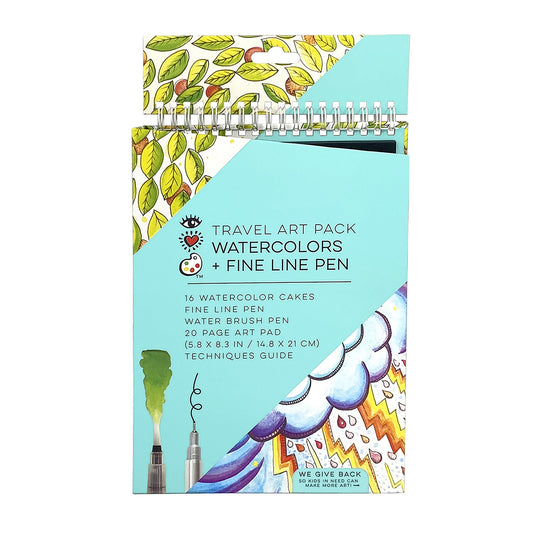 iHeart Art Travel Art Pack Watercolors and Fine Line Pen